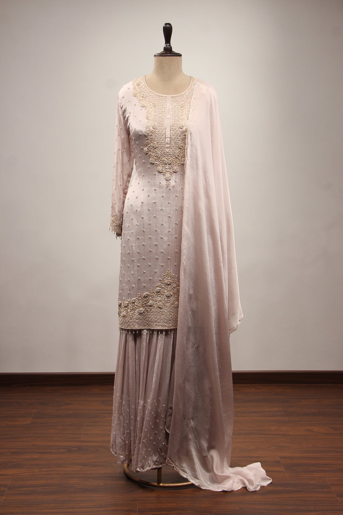 PISTA GREEN Crepe Full Sleeve with Bead and Cut Dana work by OOS — product image 1