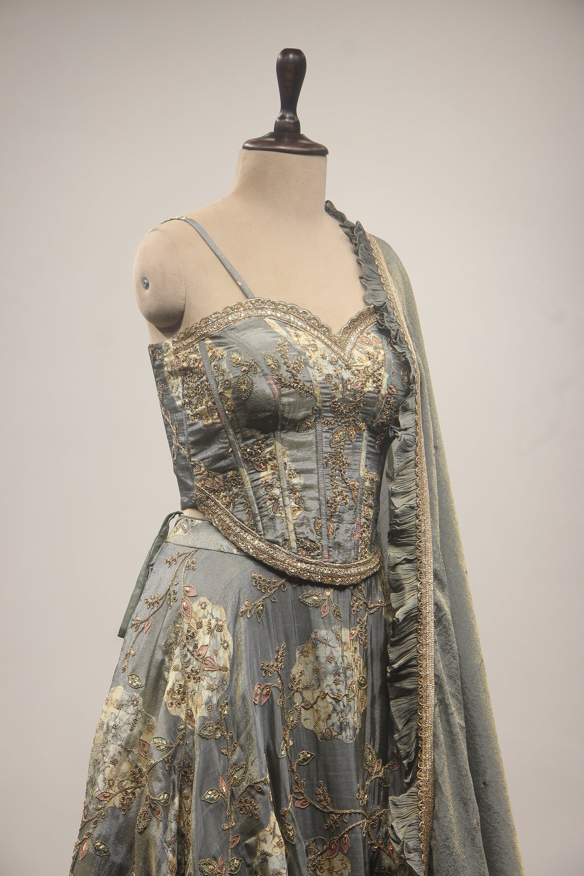 GREY Tissue Corset Blouse with Cut Dana and Sequin work by OOS — product image 4