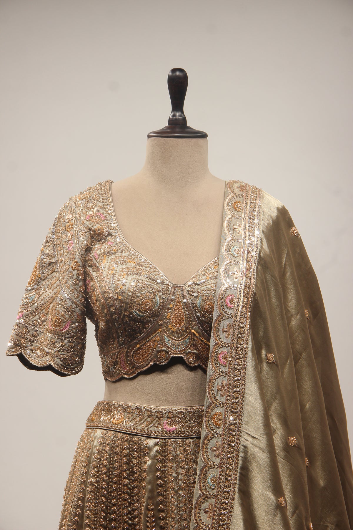 GREY Tissue Crop Top with Bead and Cut Dana work by OOS — product image 2