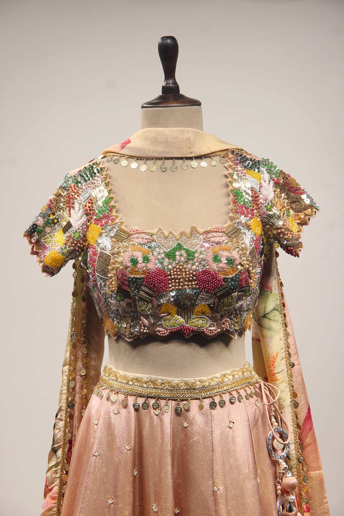 ONION PINK Shimmer Tissue Crop Top with Bead and Cut Dana work by OOS — product image 2