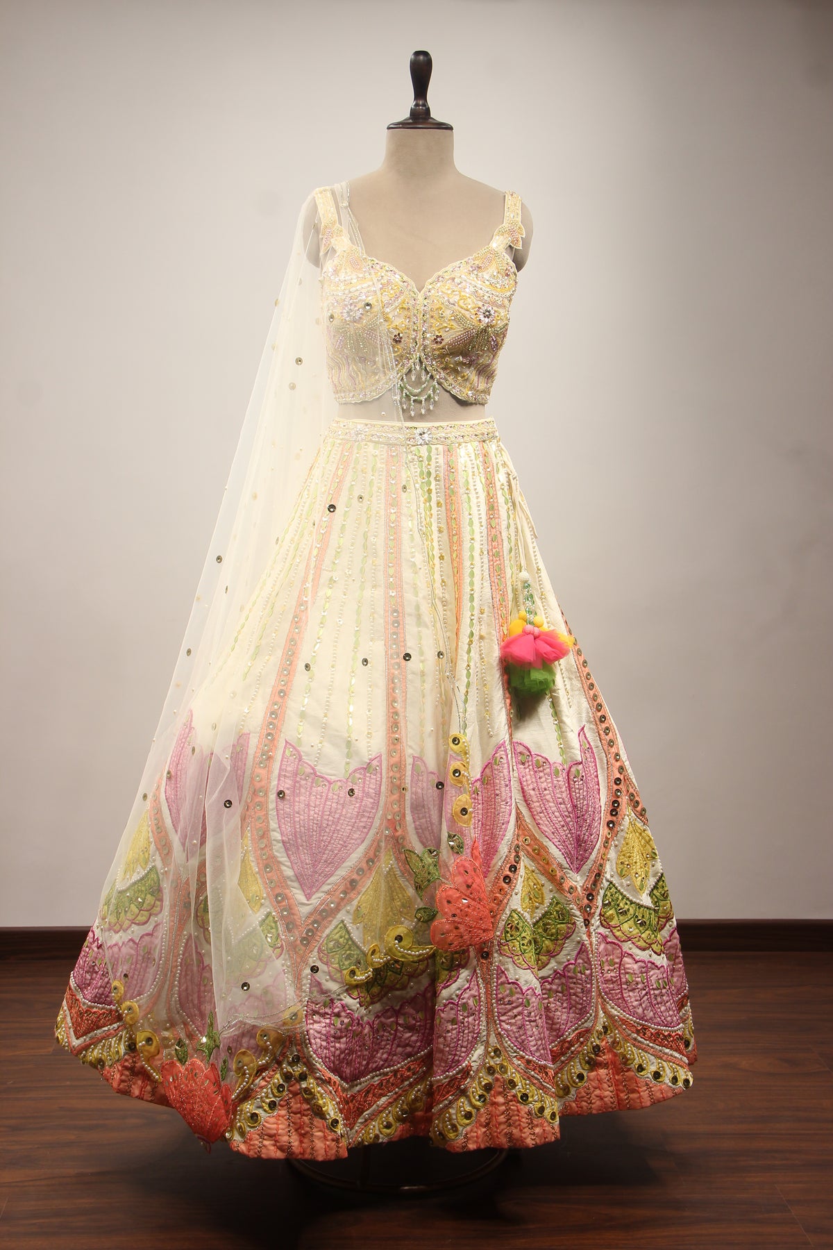 MULTI Dupion Crop Top with Bead and Cut Dana work by OOS — product image 1