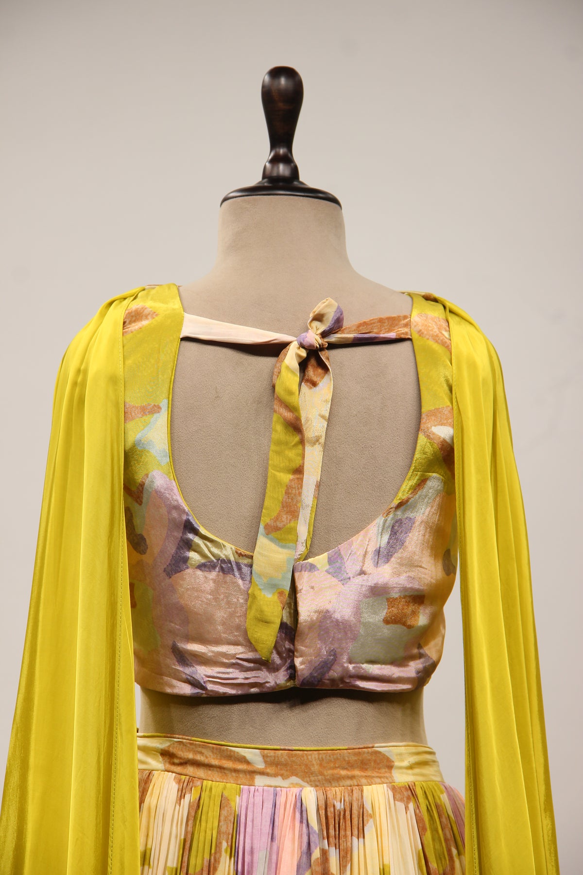 Crepe Lehenga with Hand Embroidery & Cut Dana Crop Top