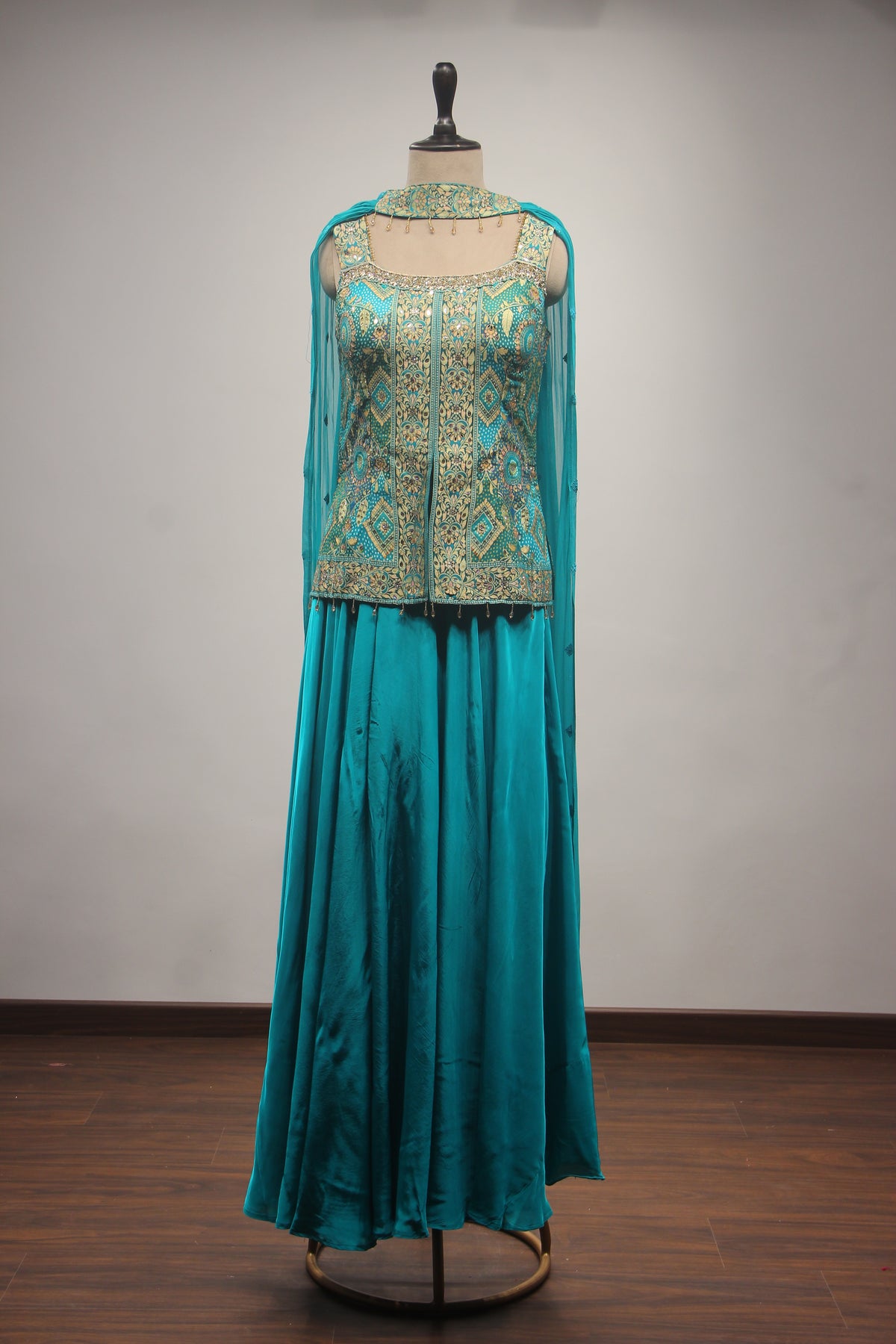 Banarasi Brocade Indo Western with Zardozi & Sequin Handwork
