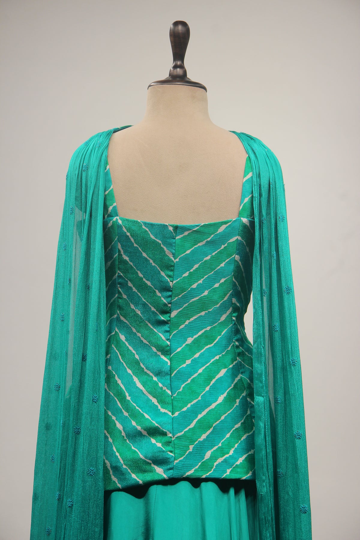 Crepe IndoWestern with Cut Dana & Sequin Handwork Peplum Ensemble