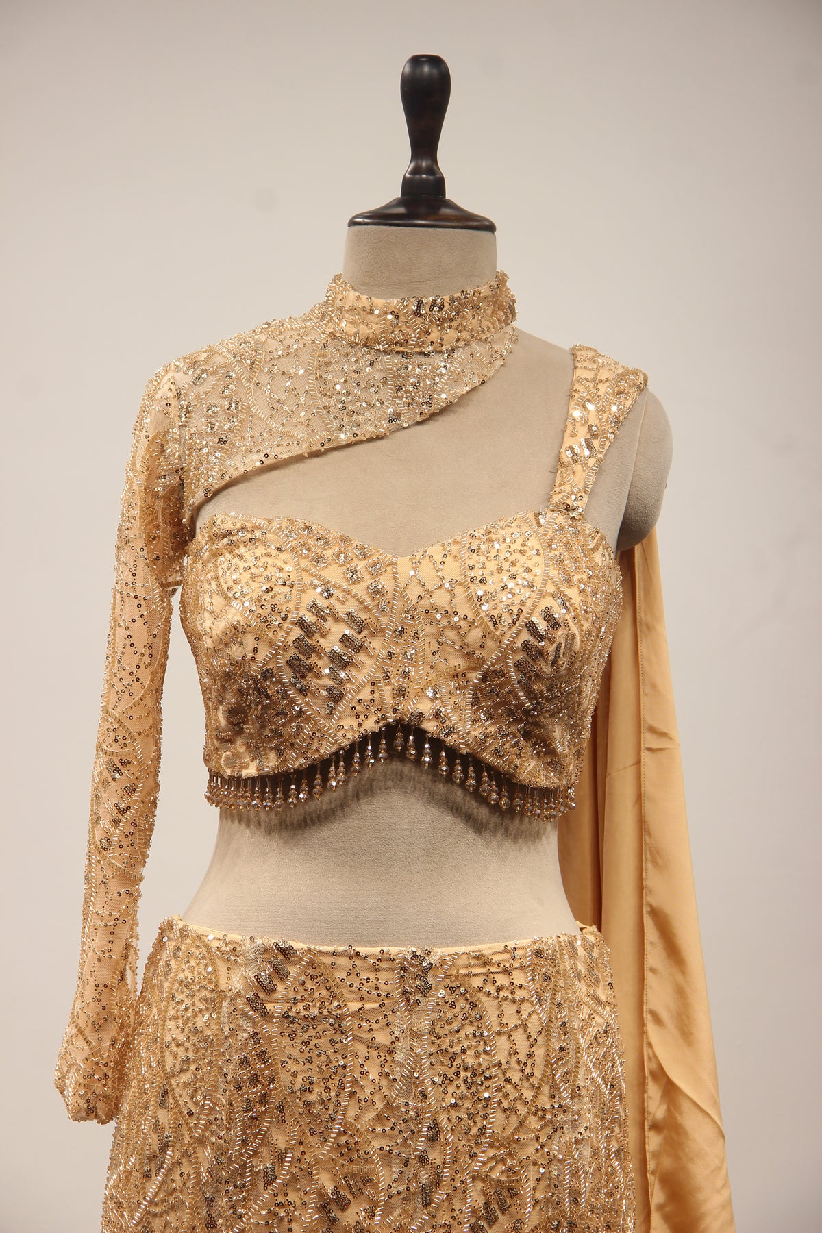 GOLD Net Lehengas with Cut Dana and Sequin work by OOS — product image 2