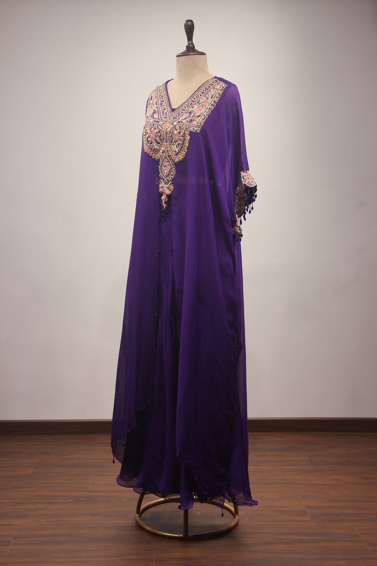 Organza Indo Western Kaftan with Zardozi & Thread Handwork