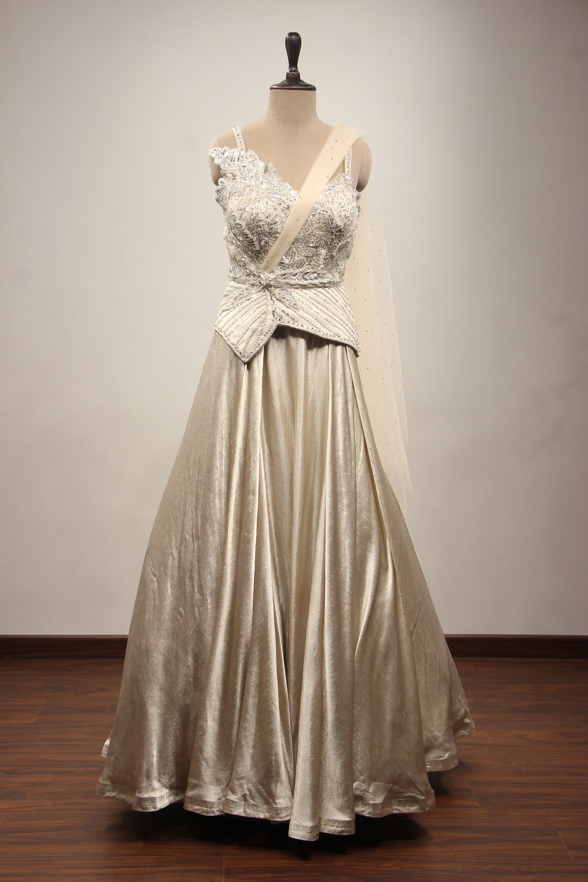 CREAM Imported Lehengas with Bead and Sequin work by OOS — product image 1