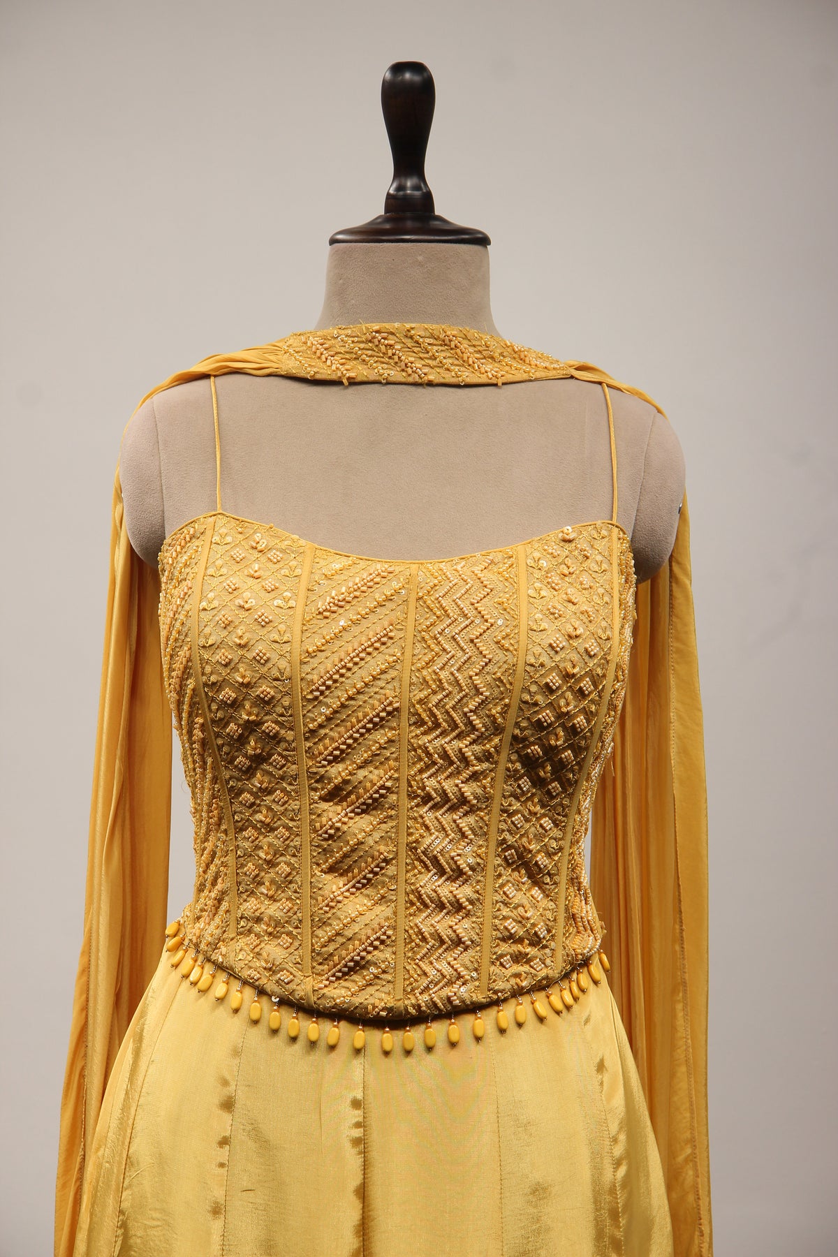 Crepe Corset Indo Western with Cut Dana & Resham Handwork
