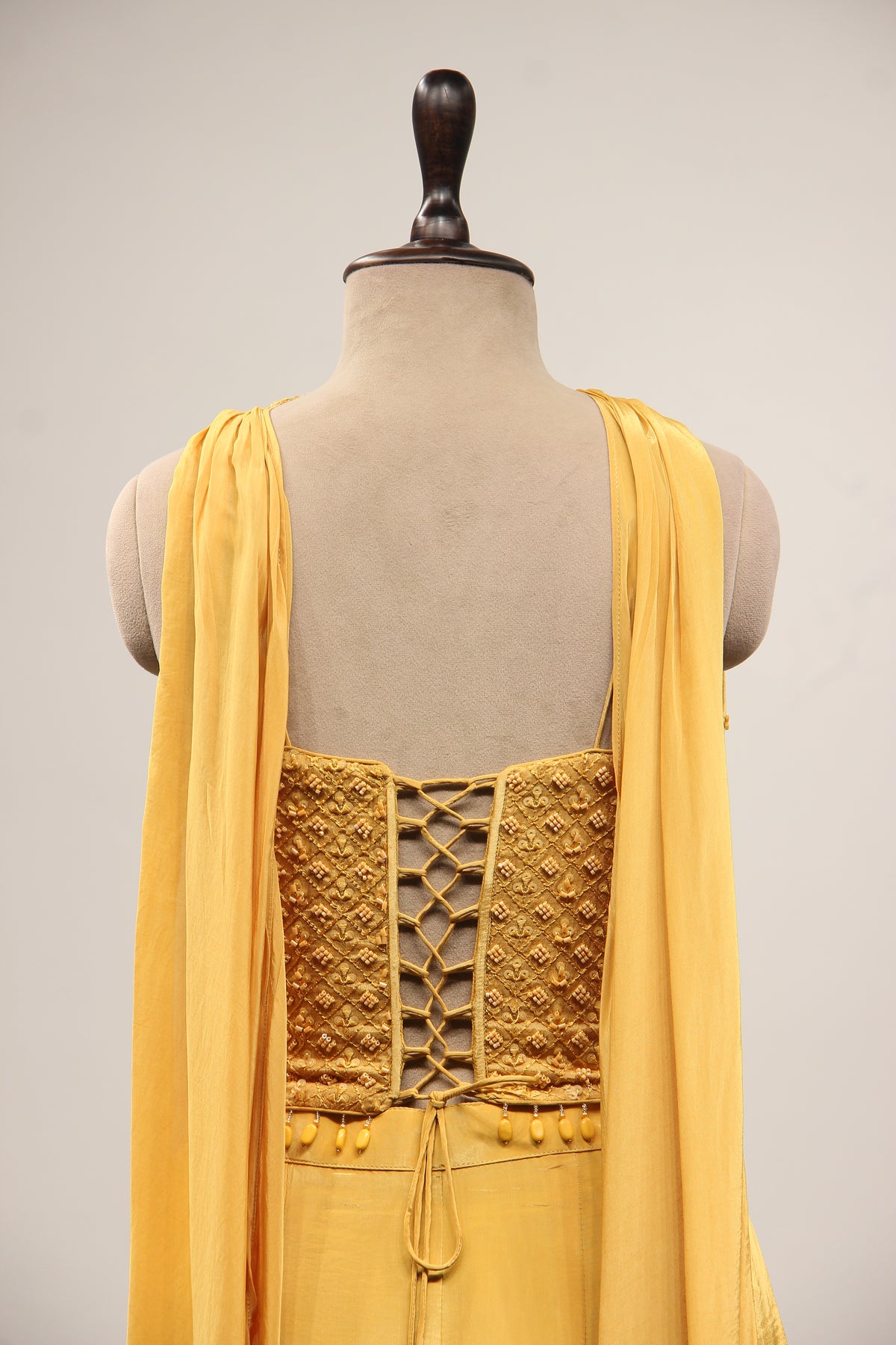 Crepe Corset Indo Western with Cut Dana & Resham Handwork