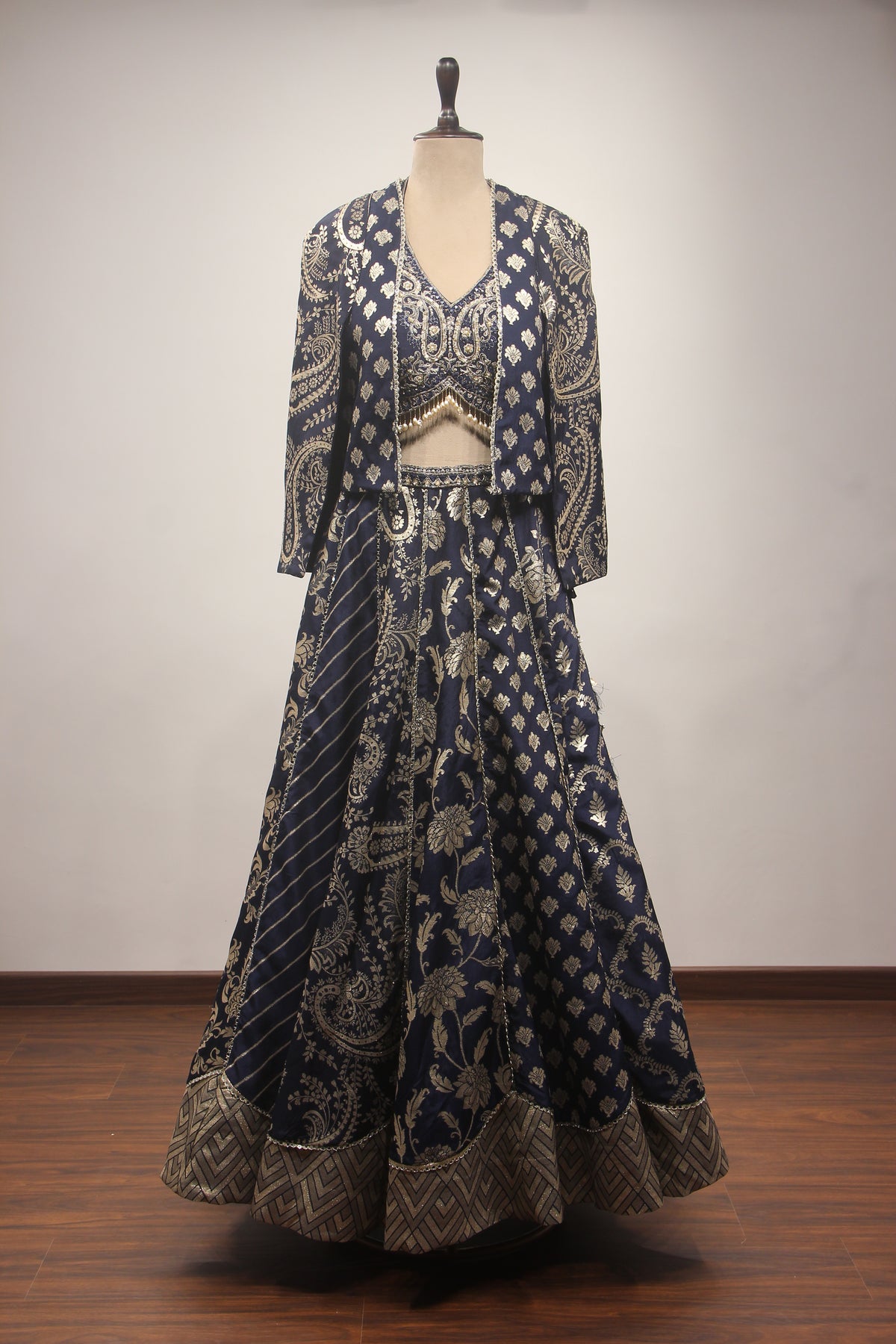 Banarasi Brocade Lehenga with Handwork & Cut Dana Jacket