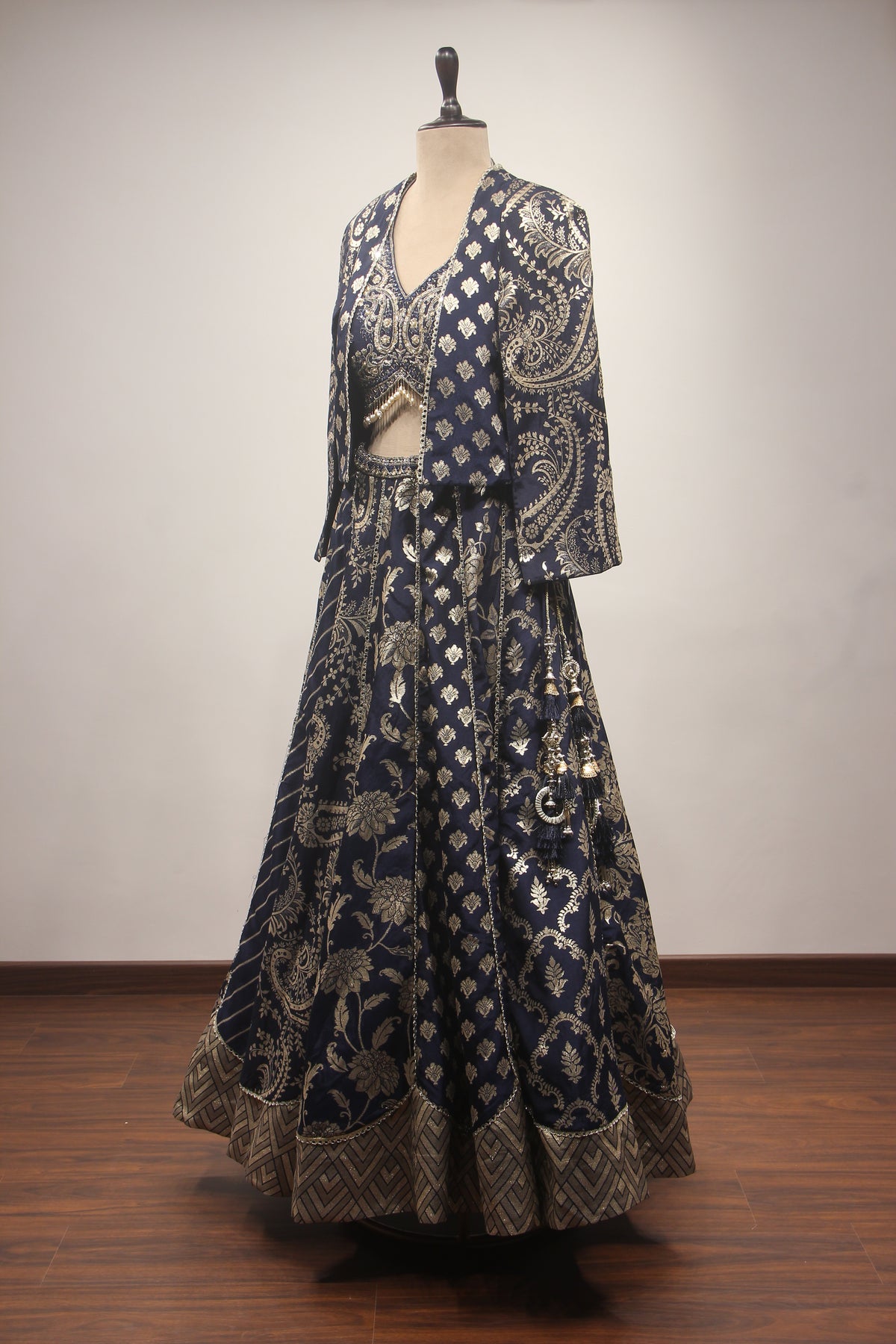 Banarasi Brocade Lehenga with Handwork & Cut Dana Jacket