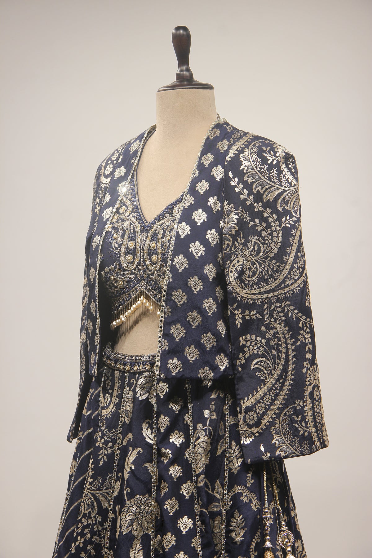 Banarasi Brocade Lehenga with Handwork & Cut Dana Jacket