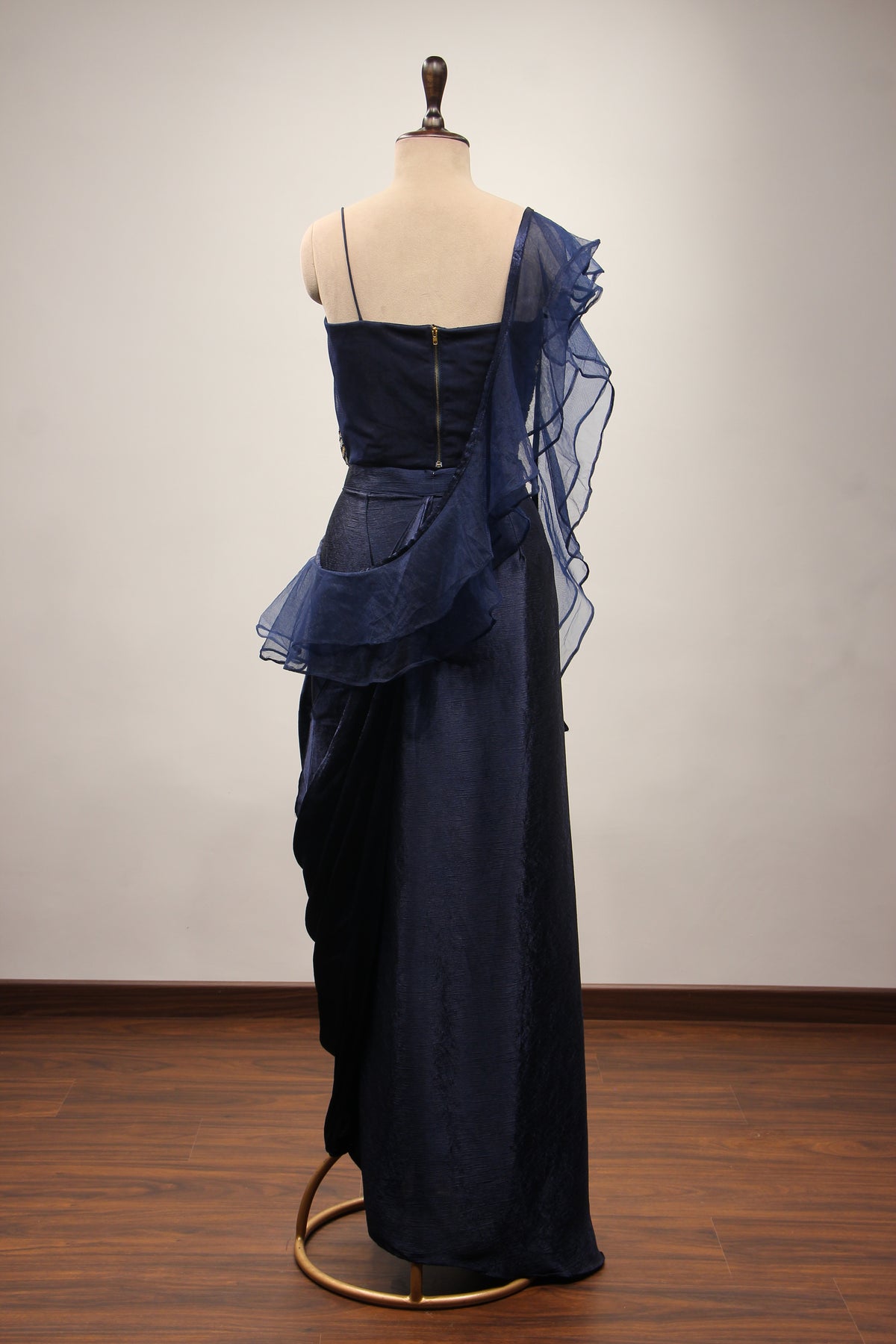 Imported Indo Western Cowl Skirt with Bead & Cut Dana Handwork