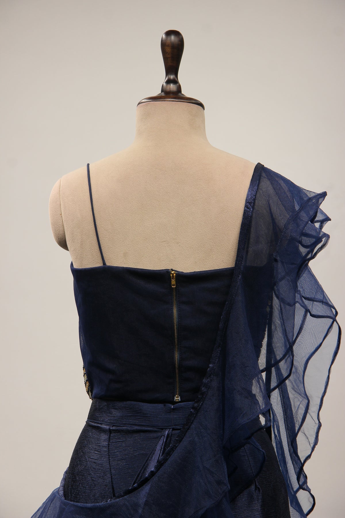 Imported Indo Western Cowl Skirt with Bead & Cut Dana Handwork