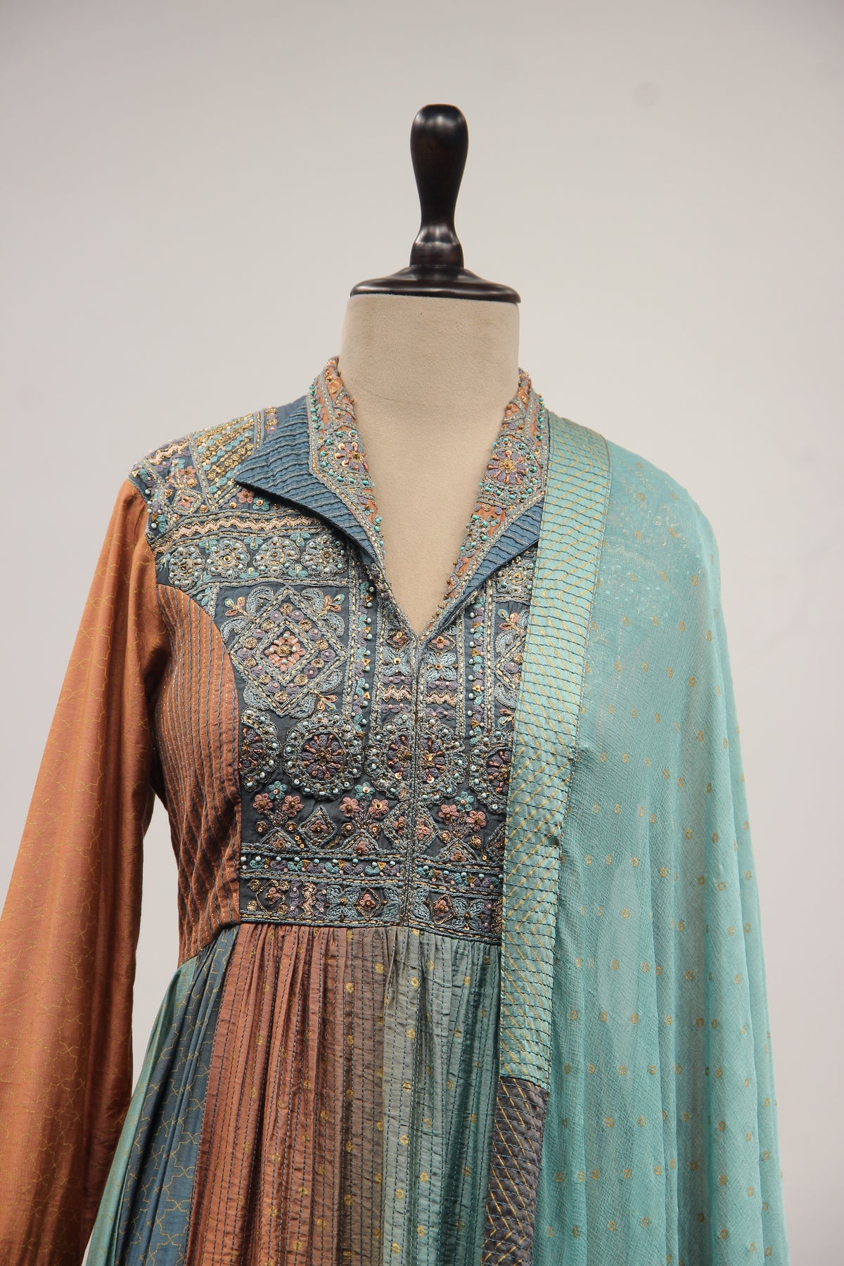 Rayon Gown with Resham & Bead Handwork in A-Line Anarkali Style