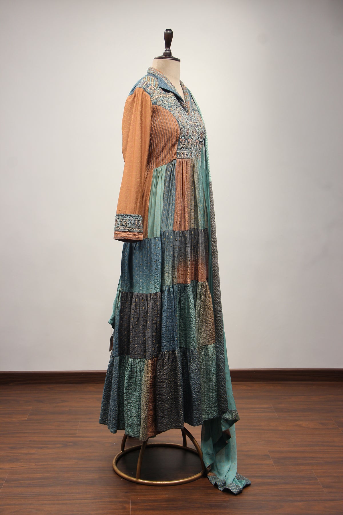 Rayon Gown with Resham & Bead Handwork in A-Line Anarkali Style