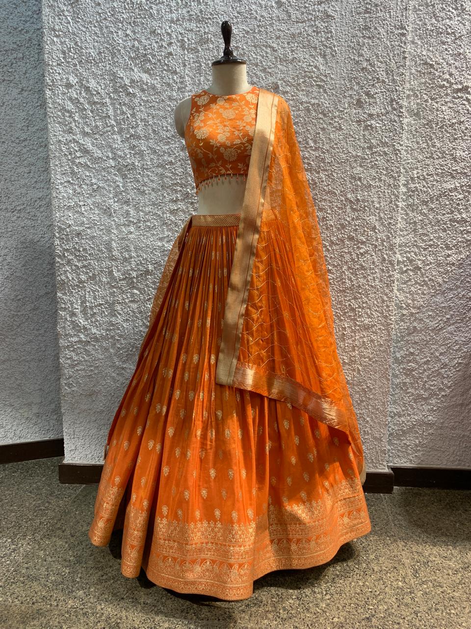 banarasi lehenga blouse weaving border dupatta