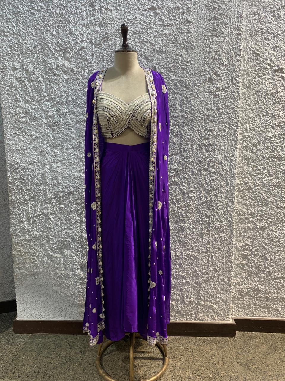 Indo-Western shurg embroidred work blouse-main