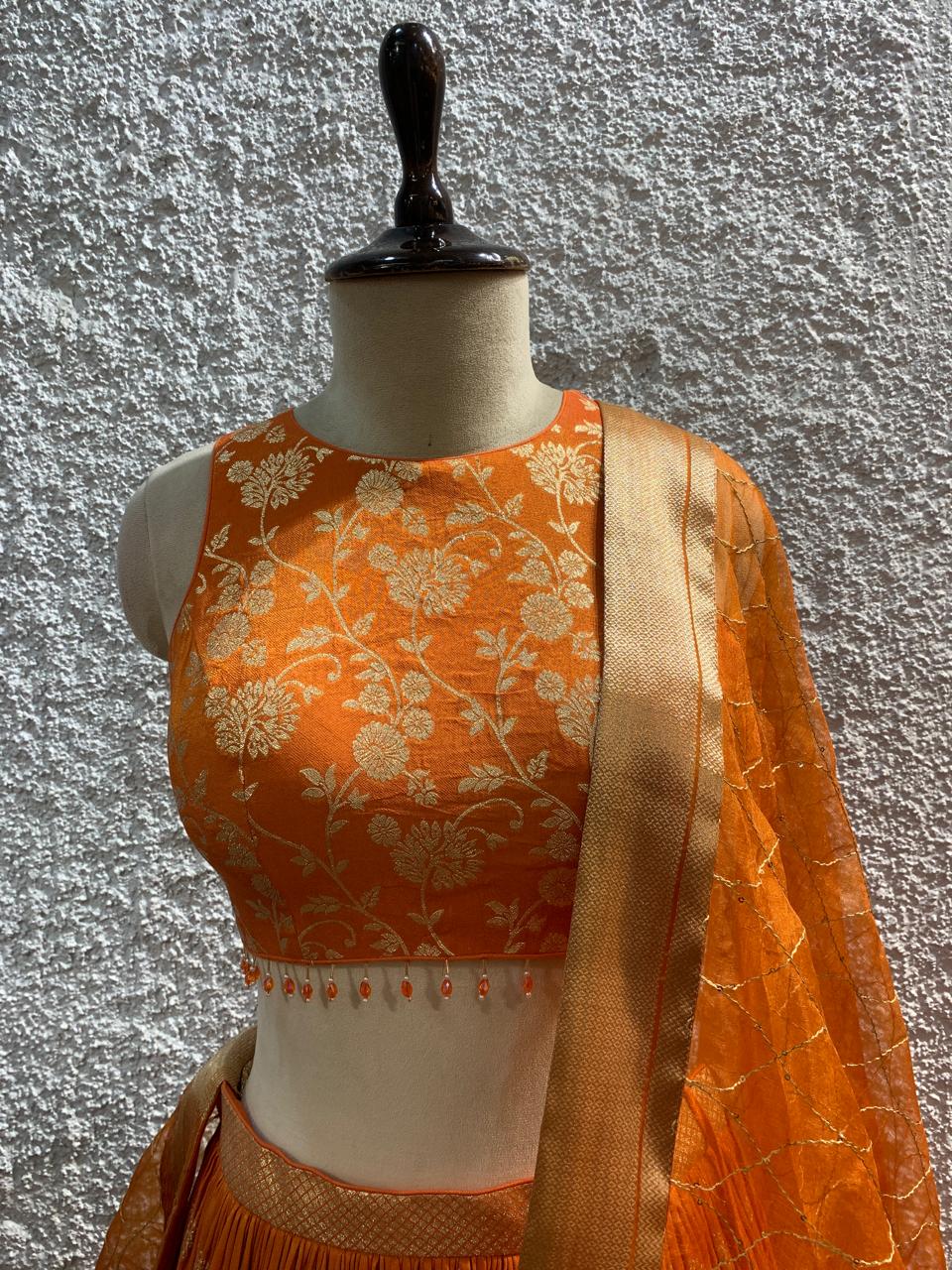 banarasi lehenga blouse weaving border dupatta