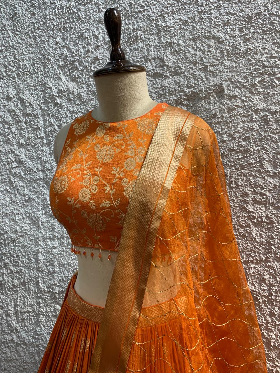 banarasi lehenga blouse weaving border dupatta