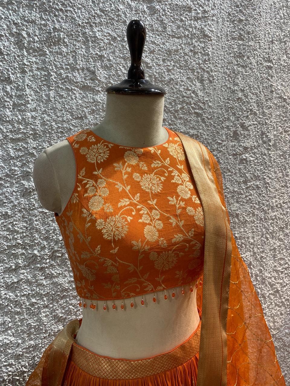 banarasi lehenga blouse weaving border dupatta