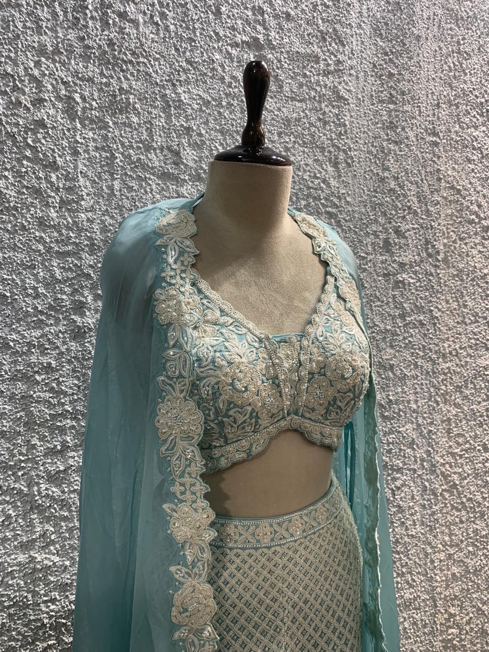 Indo-Western shurg embroidred work-side