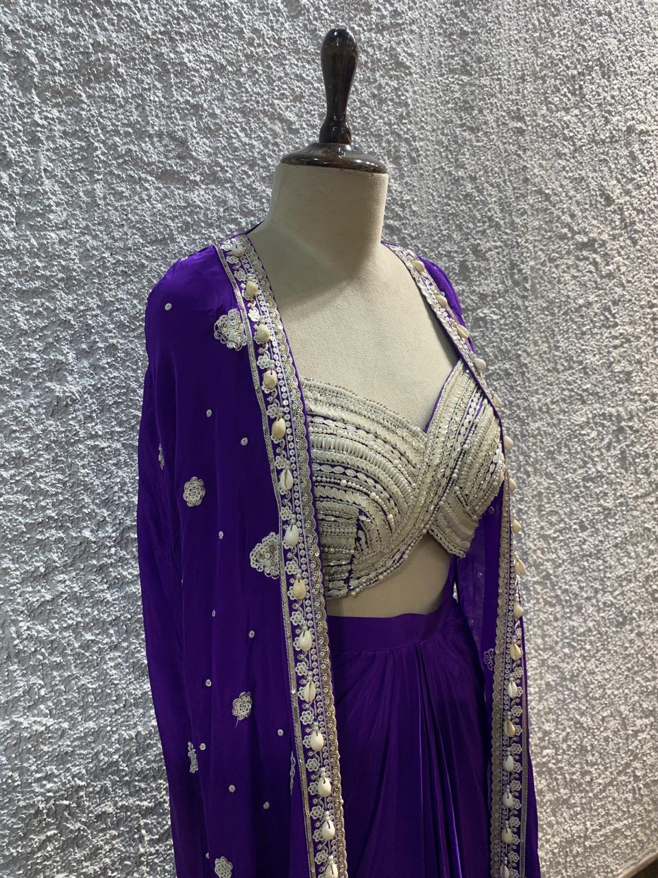 Indo-Western shurg embroidred work blouse-side