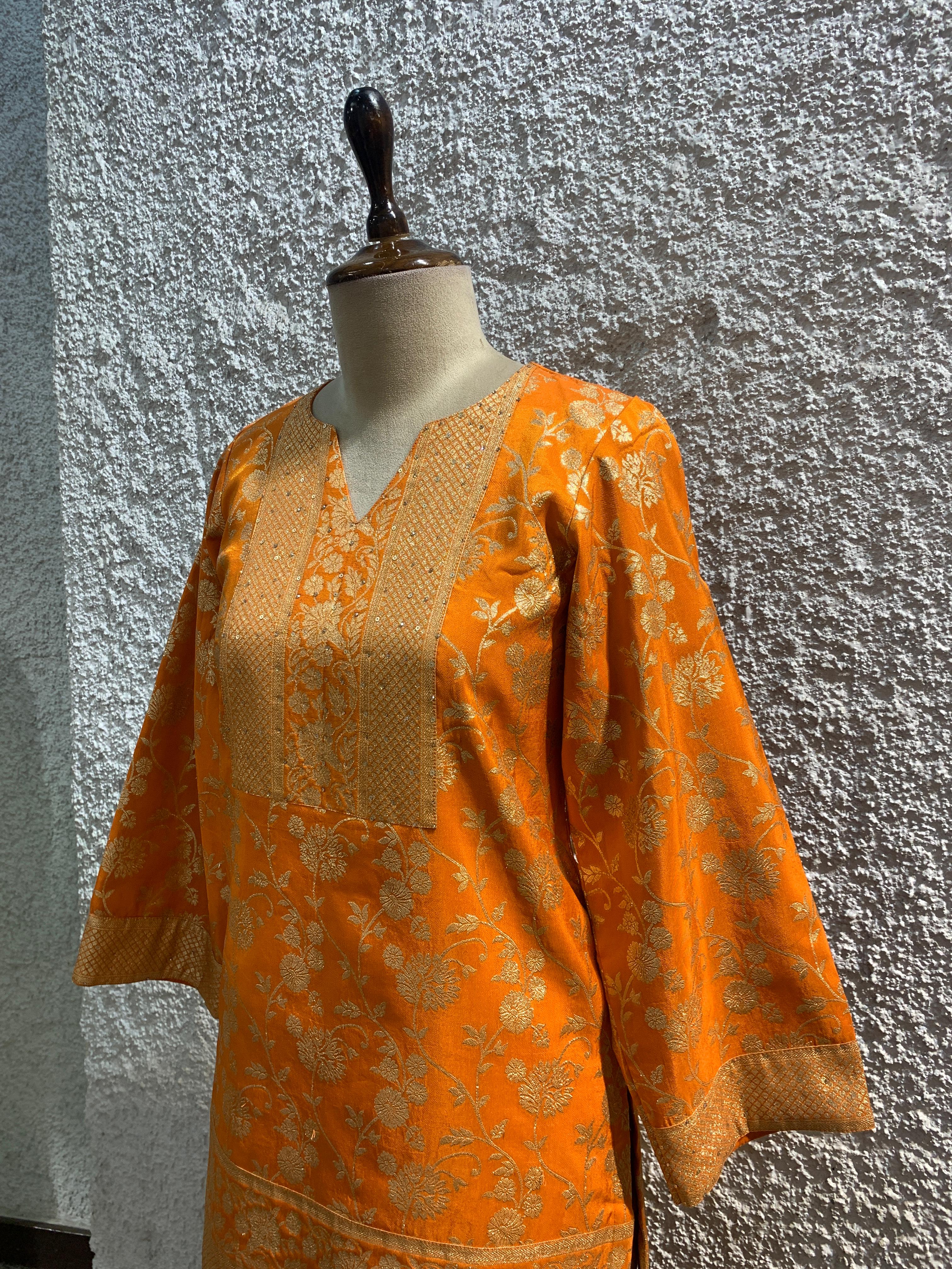 banarasi tissue embroidery Indo-Western-side