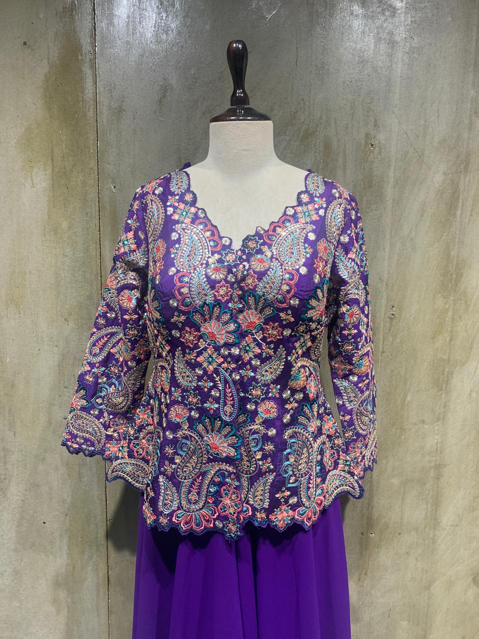 natural crepe floral print bliss top with plazzo-focus