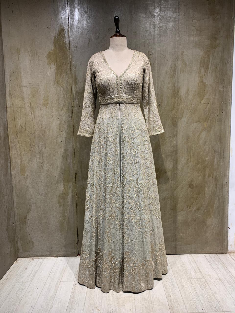 sequin front-cut gown-main