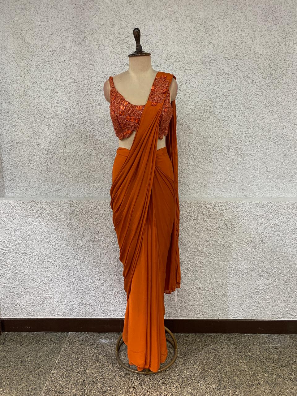 drape saree with handwork blouse-main