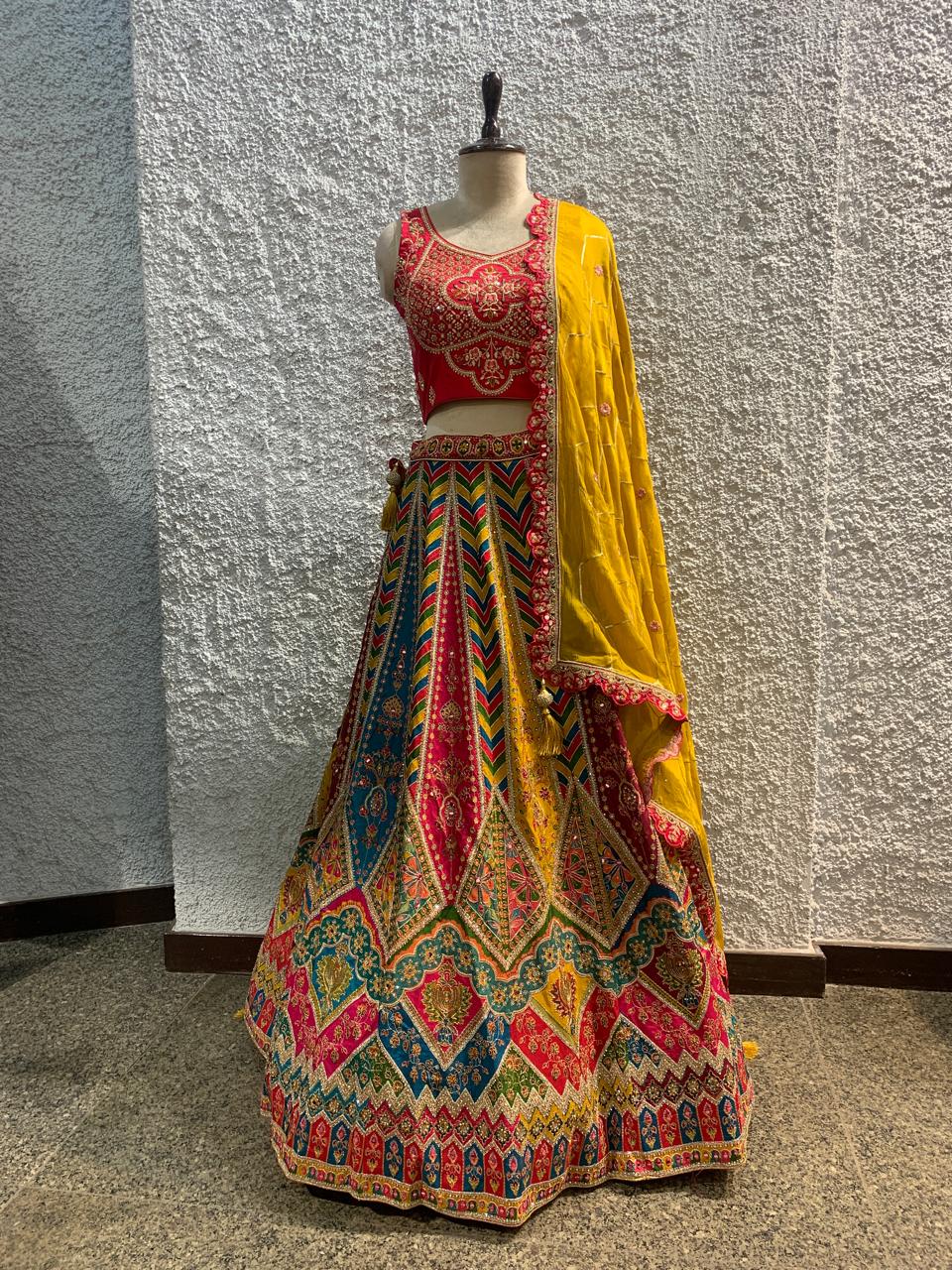 russion silk position print with handwork blouse-main