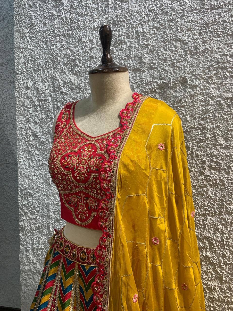 russion silk position print with handwork blouse-side