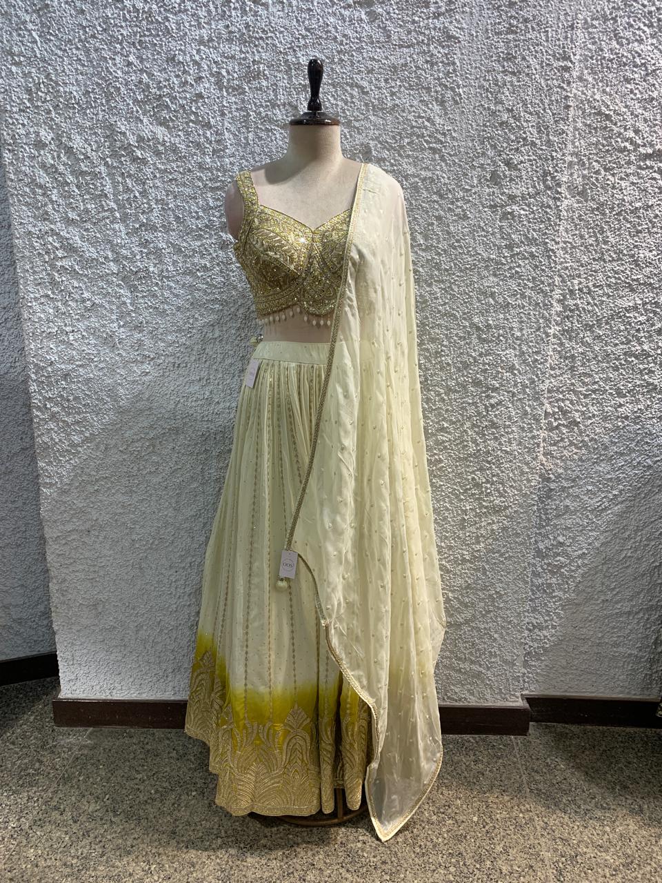 embroidery crepe lehenga with handwork blouse-main