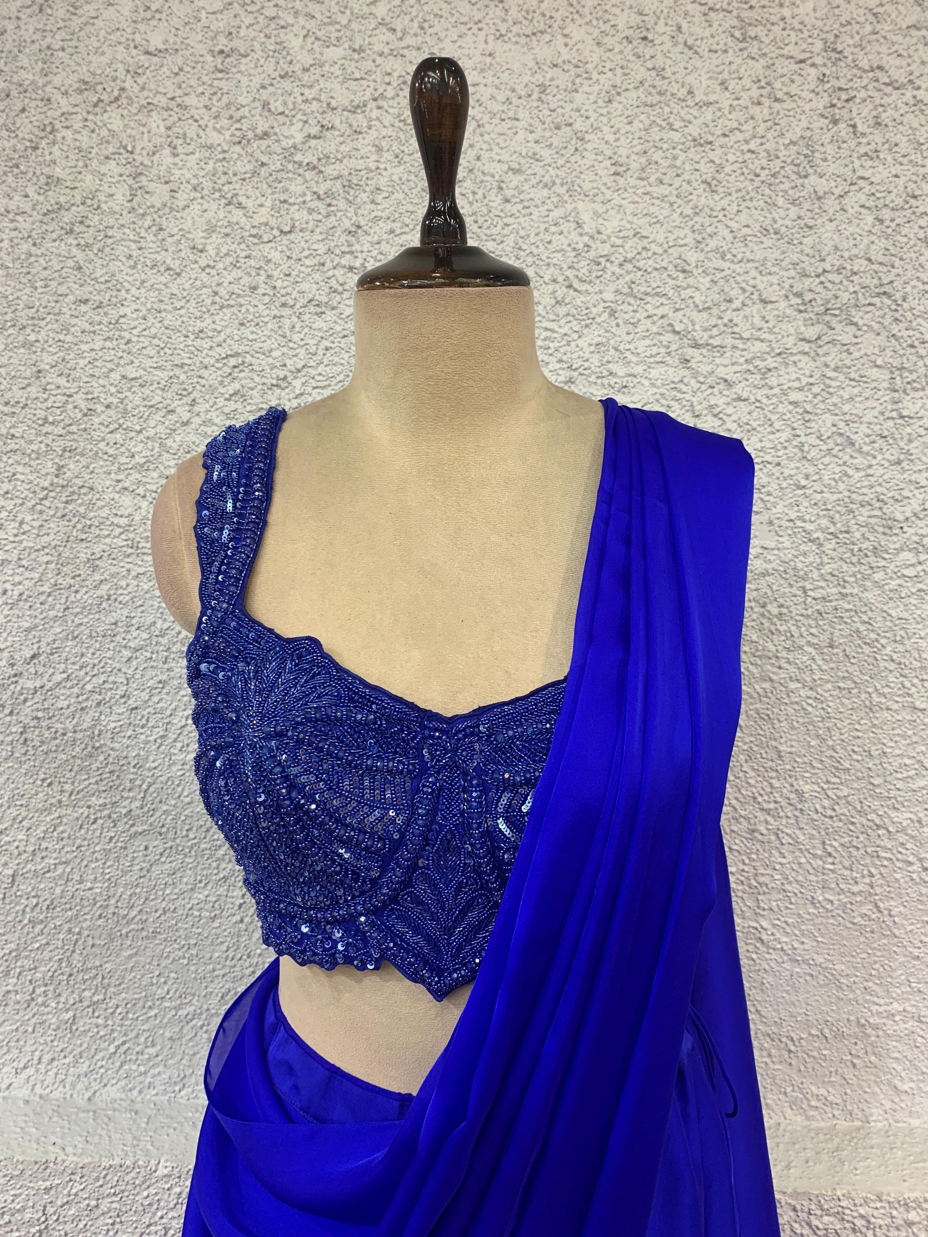Electric Blue Drape Saree