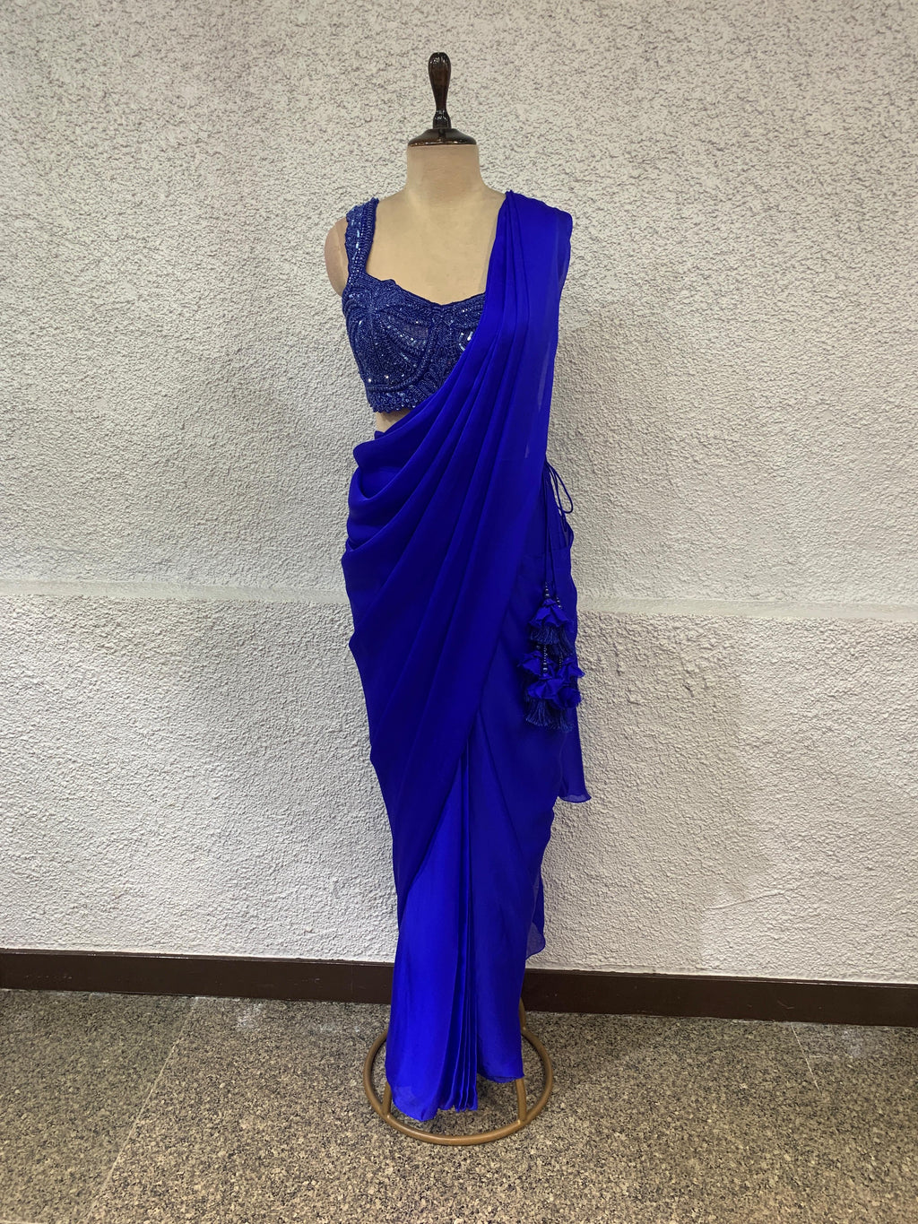 Electric Blue Drape Saree