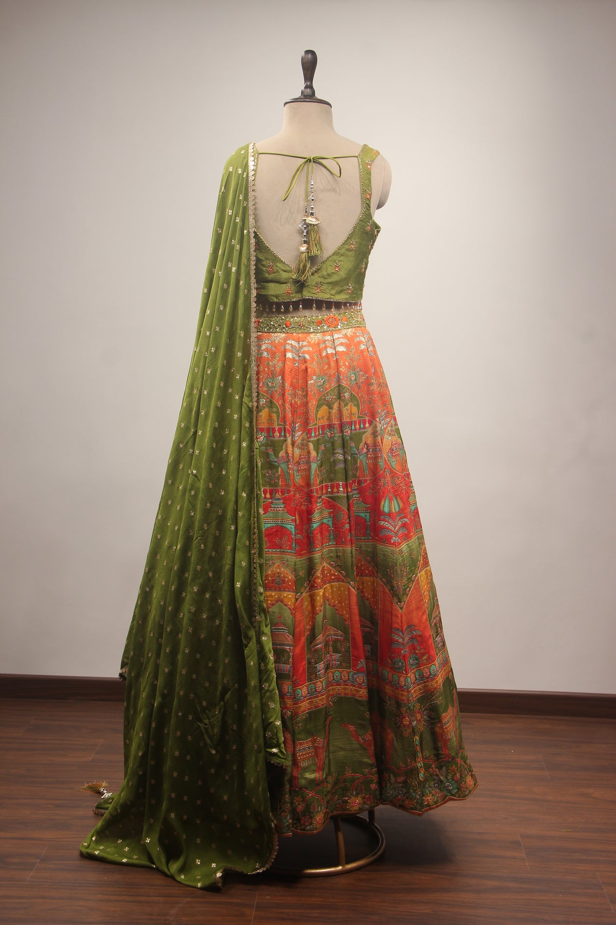 Banarasi Brocade Lehenga Crop Top with Cut Dana & Sequin Handwork