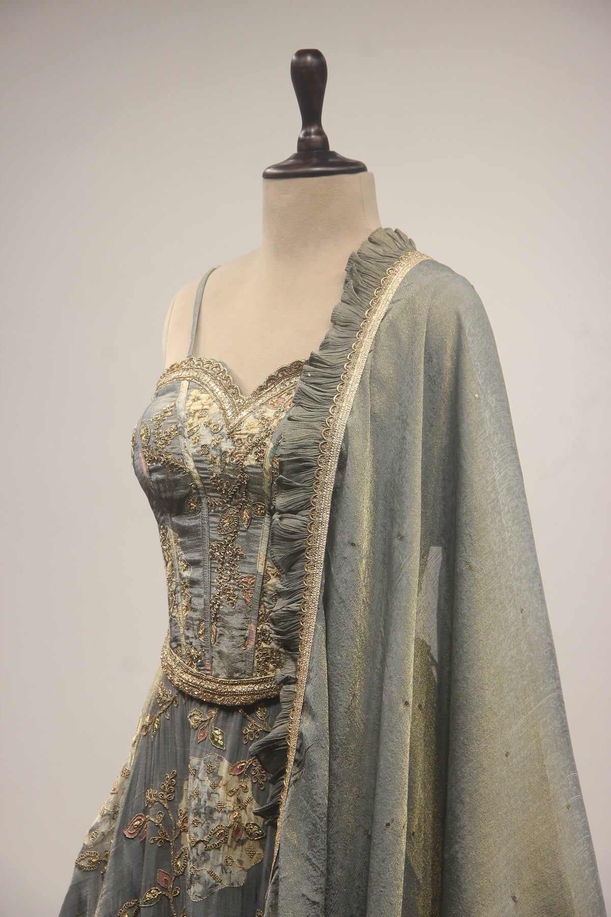 GREY Tissue Corset Blouse with Cut Dana and Sequin work by OOS — product image 6