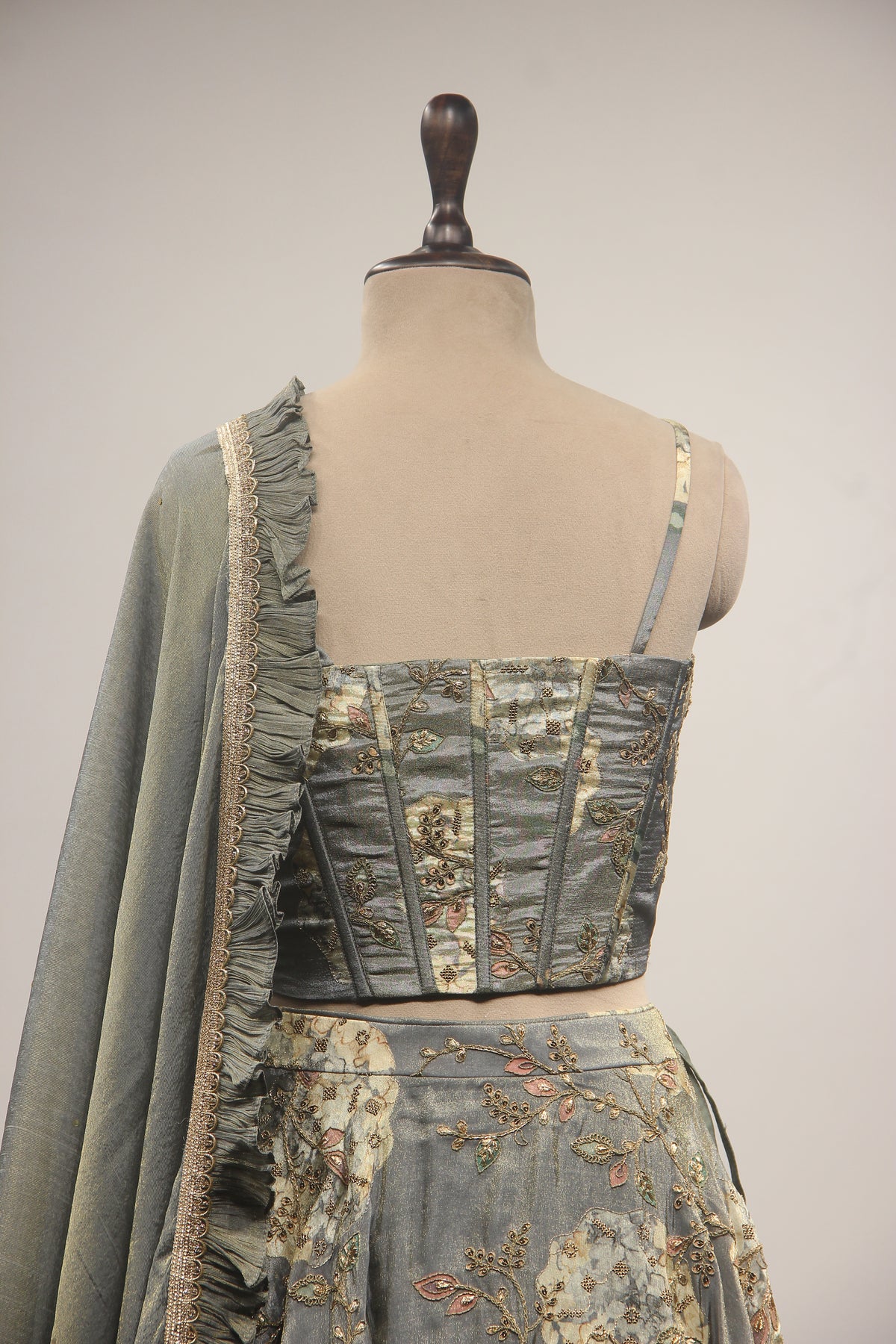 GREY Tissue Corset Blouse with Cut Dana and Sequin work by OOS — product image 8