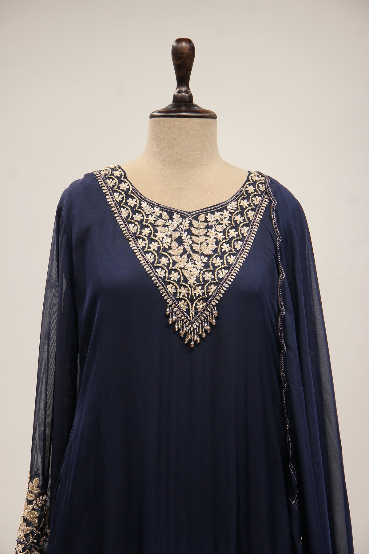 Organza Sharara with Cut Dana & Zardozi Handwork Full Sleeves