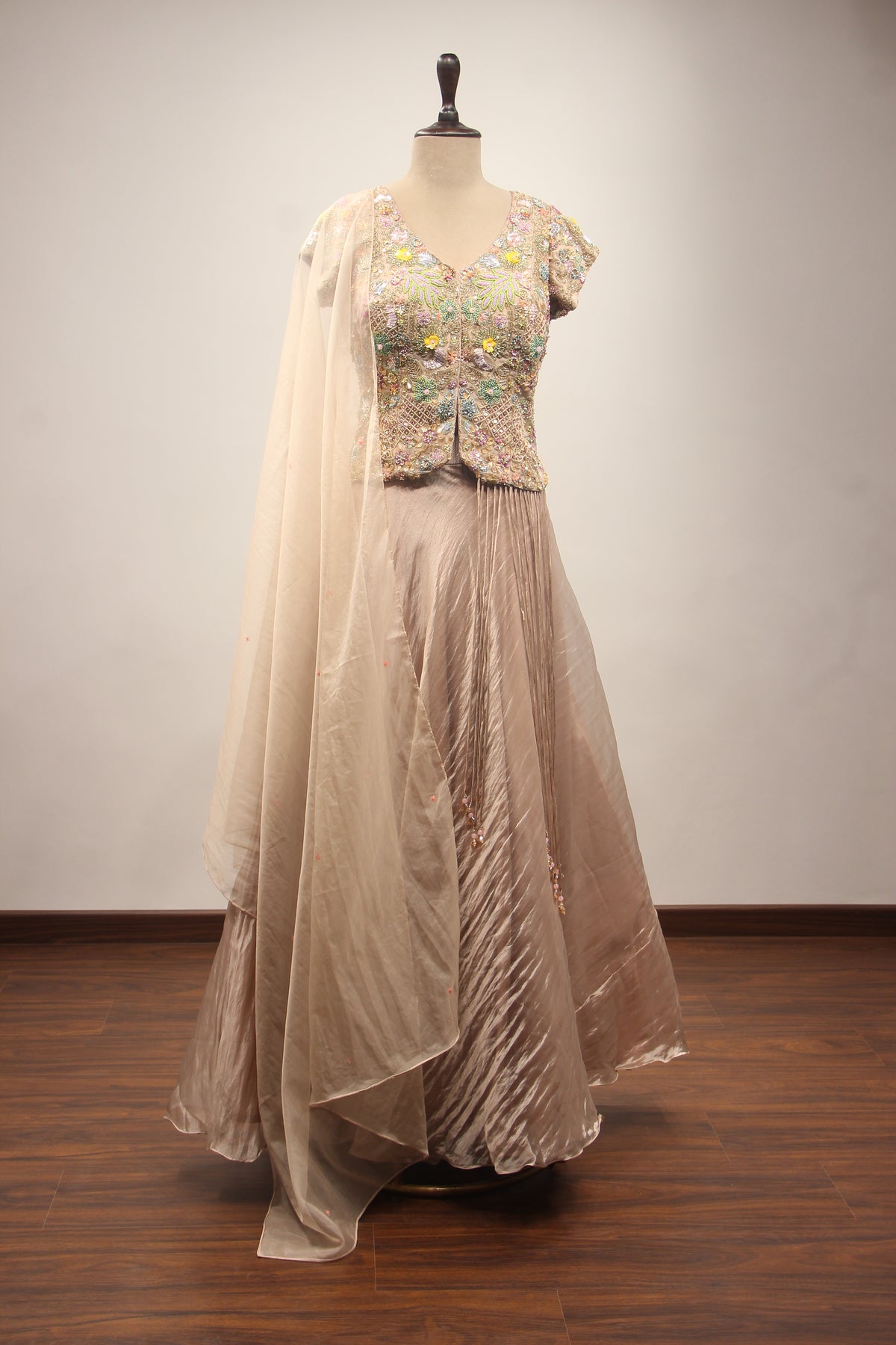 CHIKOO Organza Long Top with Bead and Cut Dana work by OOS — product image 1