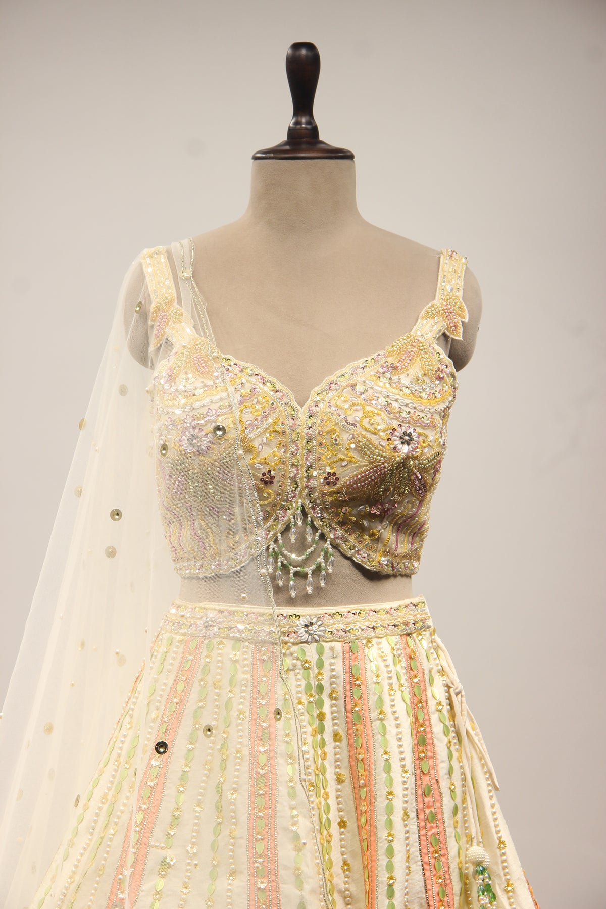 MULTI Dupion Crop Top with Bead and Cut Dana work by OOS — product image 2