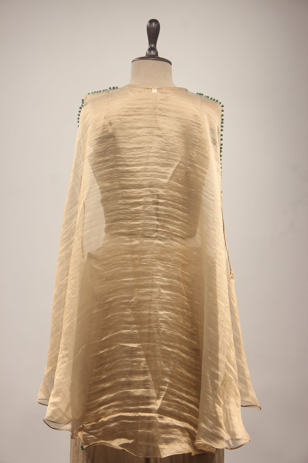 Gold Tissue Indo Western Kaftan with Cut Dana & Zardozi Handwork