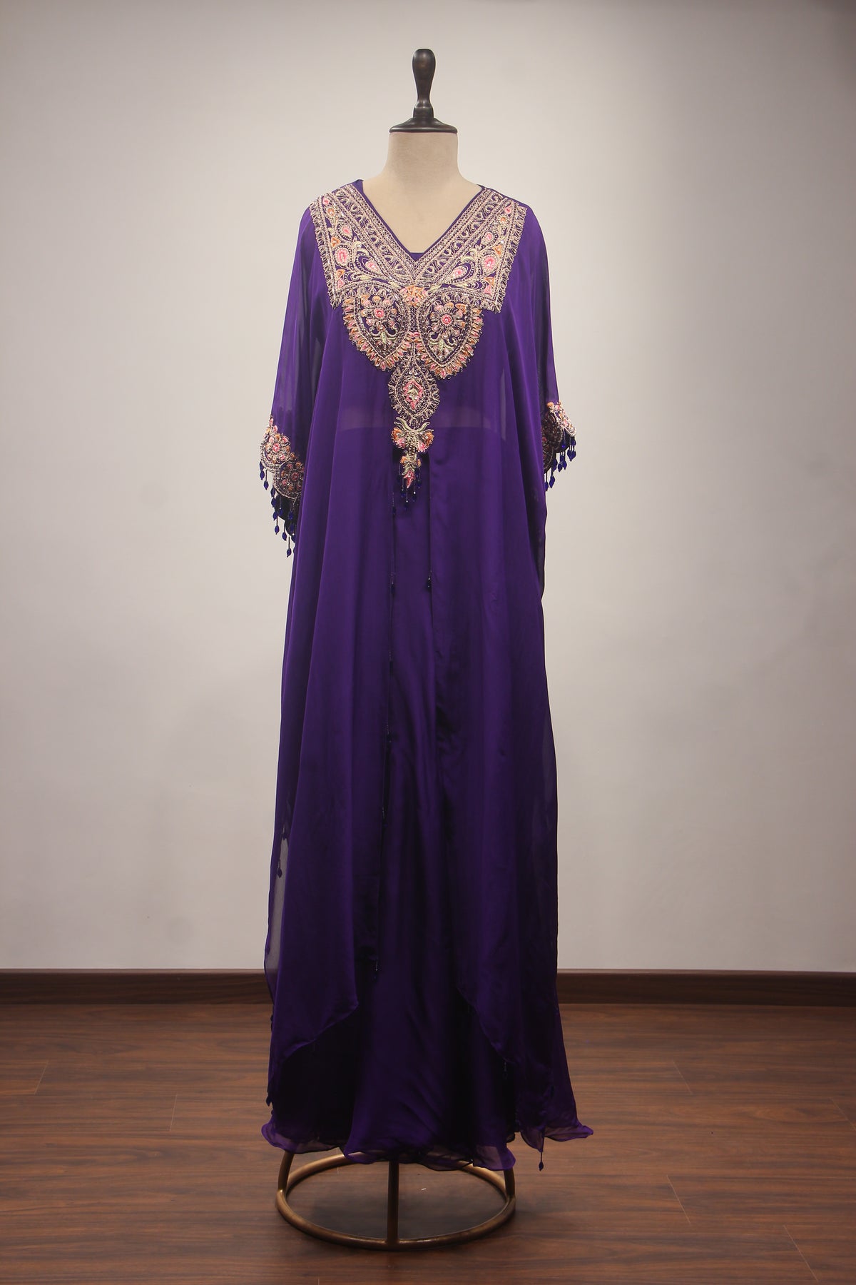 Organza Indo Western Kaftan with Zardozi & Thread Handwork