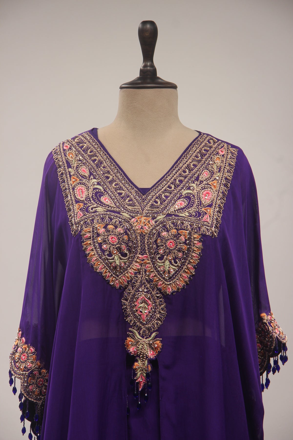 Organza Indo Western Kaftan with Zardozi & Thread Handwork