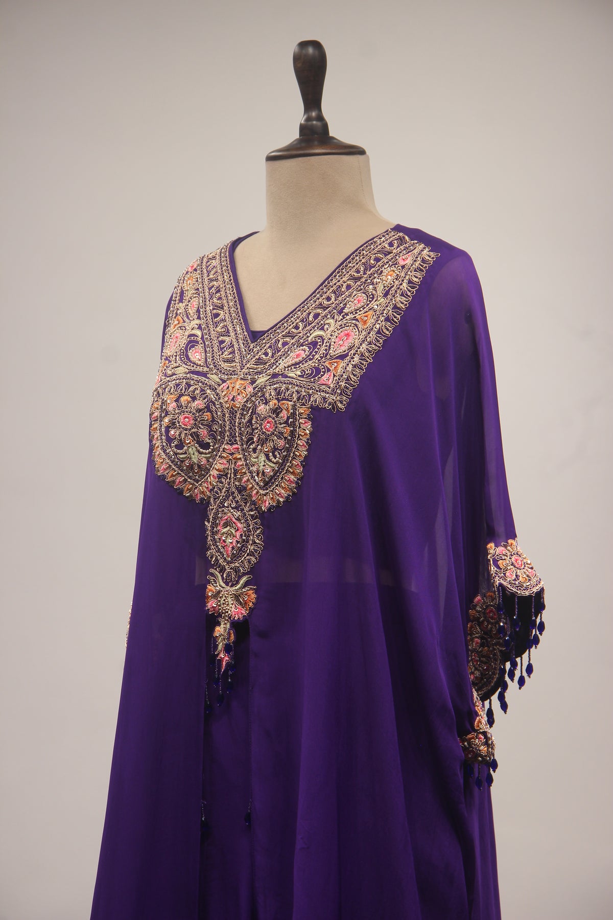 Organza Indo Western Kaftan with Zardozi & Thread Handwork