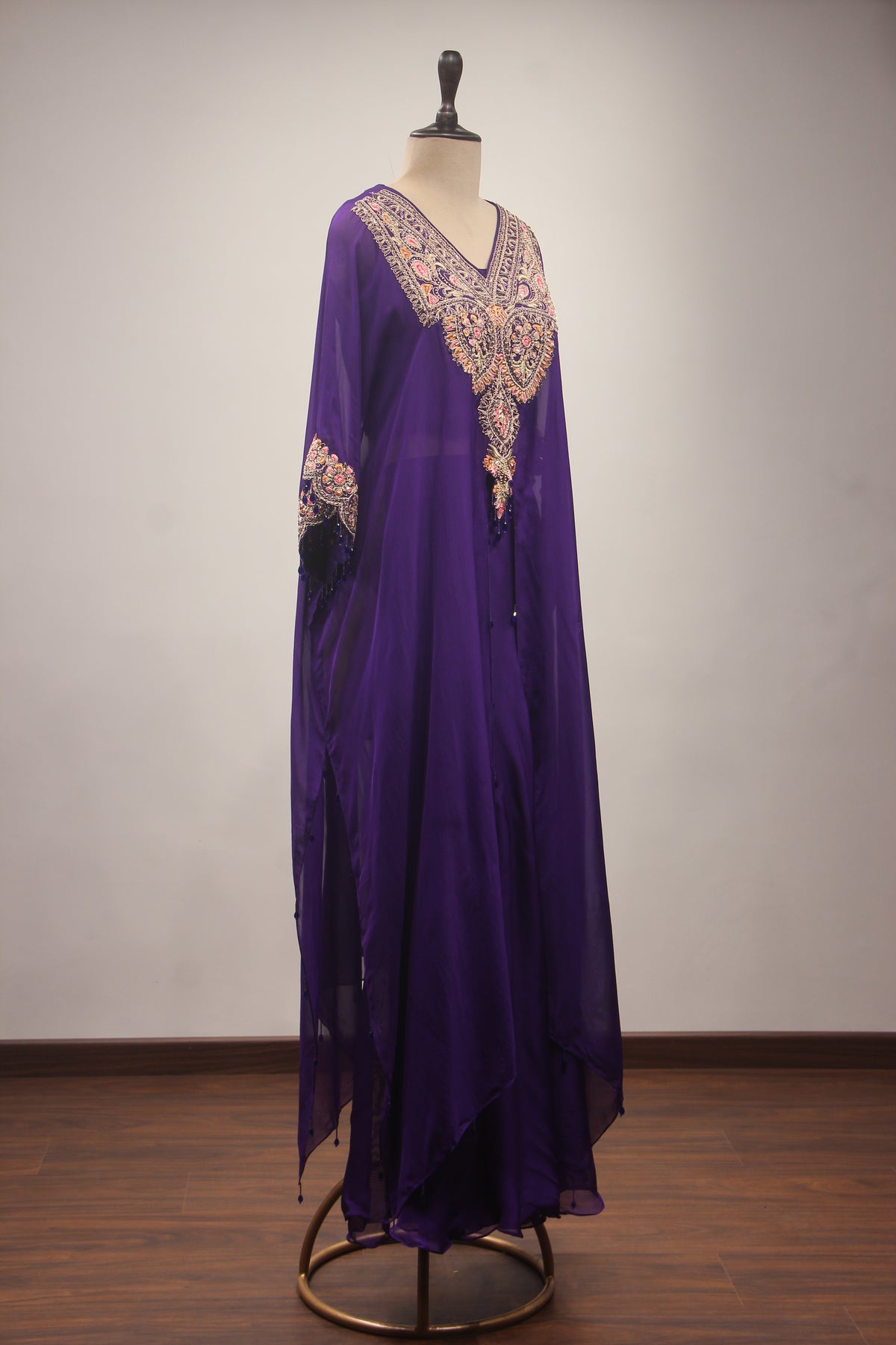 Organza Indo Western Kaftan with Zardozi & Thread Handwork