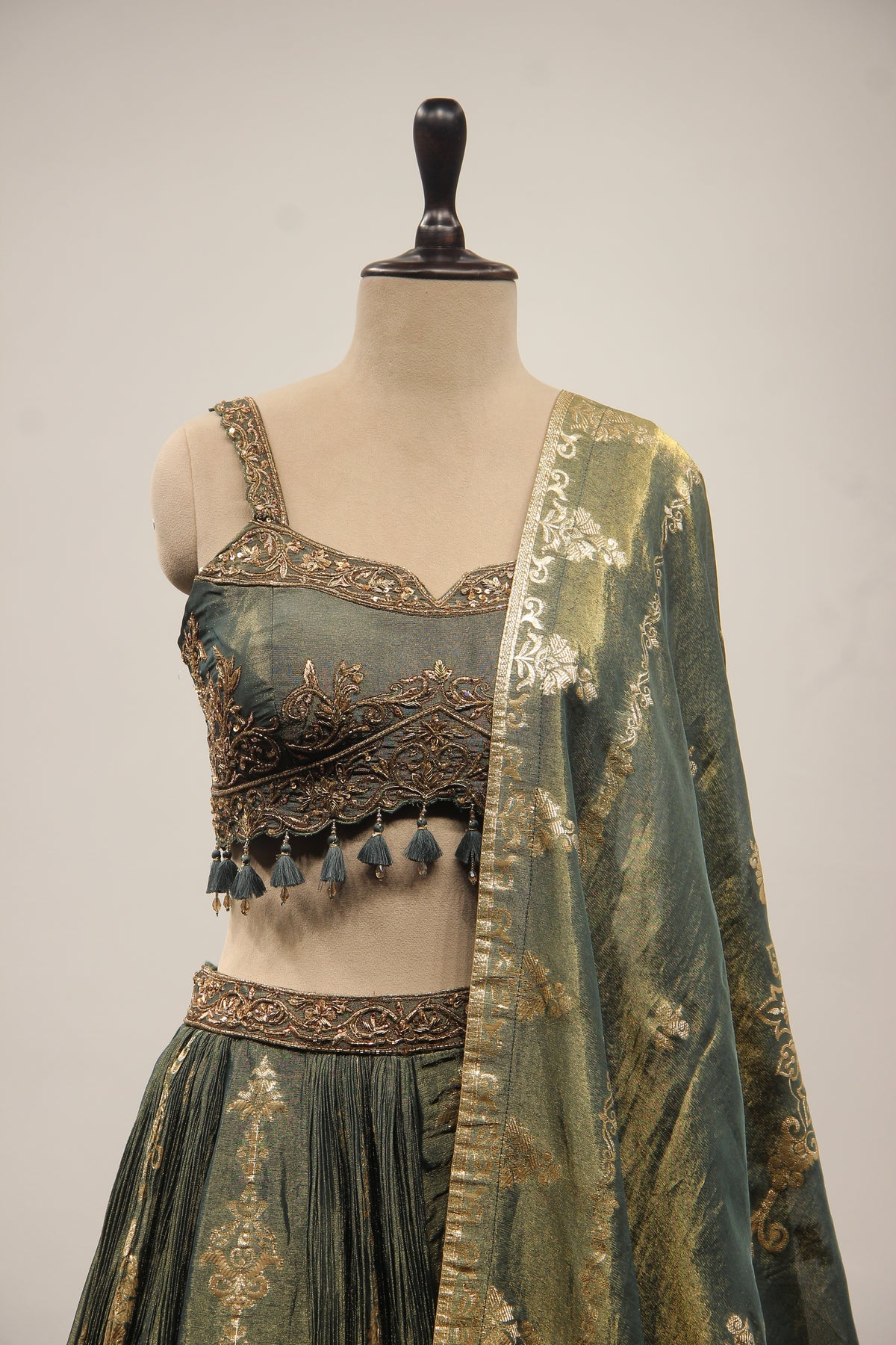 GREEN Tissue Crop Top with Resham and Sequin work by OOS — product image 2