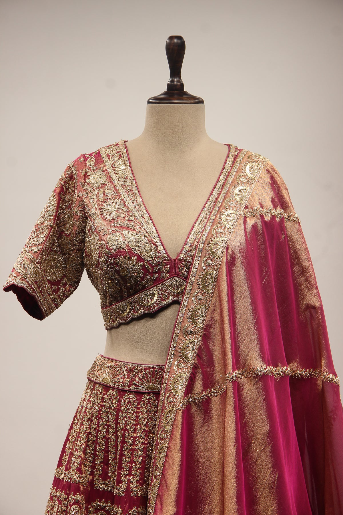 ONION PINK Tissue Crop Top with Sequin and Stone work by OOS — product image 2