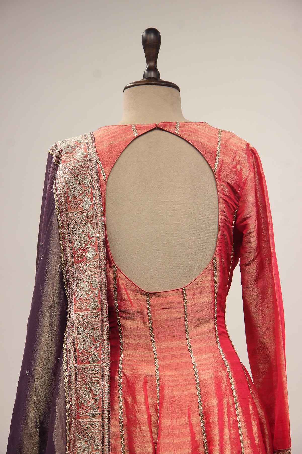 Tissue Gown with Cut Dana & Stone Handwork in Floor Length Anarkali